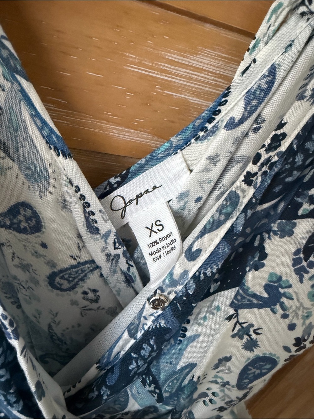 Japna Blue and White Floral Wide-Leg Jumpsuit - Picture 3 of 4